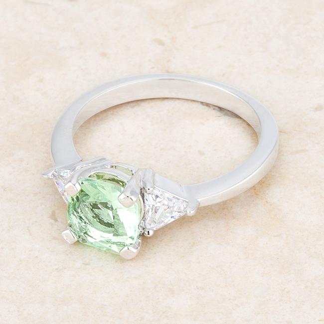Shonda 1.8ct Peridot CZ Rhodium Cushion Classic Statement Ring - Charming Charlie