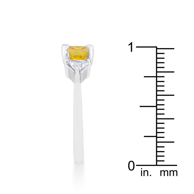Shonda 1.8ct Canary CZ Rhodium Cushion Classic Statement Ring - Charming Charlie