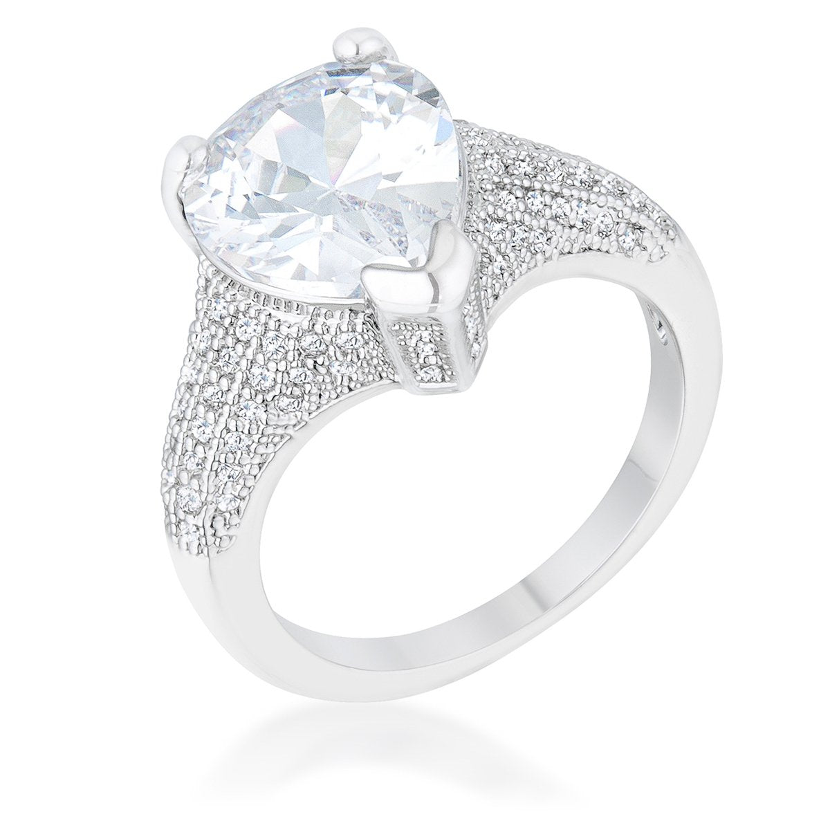 Rhyne 5.8ct CZ Rhodium Pear Cocktail Ring - Charming Charlie