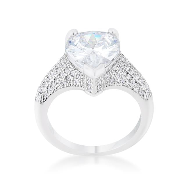 Rhyne 5.8ct CZ Rhodium Pear Cocktail Ring - Charming Charlie