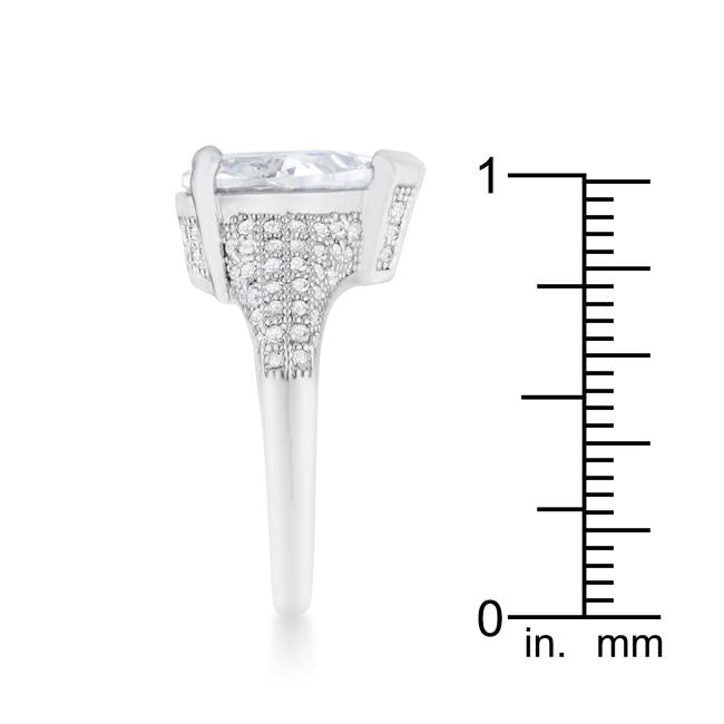 Rhyne 5.8ct CZ Rhodium Pear Cocktail Ring - Charming Charlie