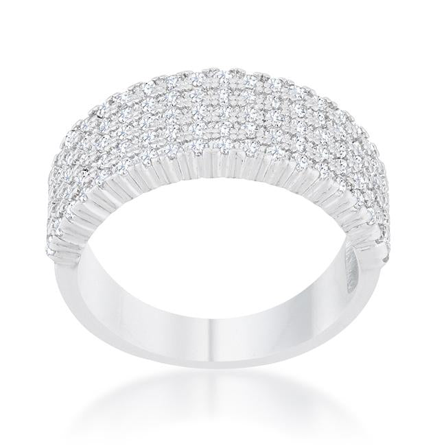 Gwen 1ct CZ Rhodium Wide Ring - Charming Charlie