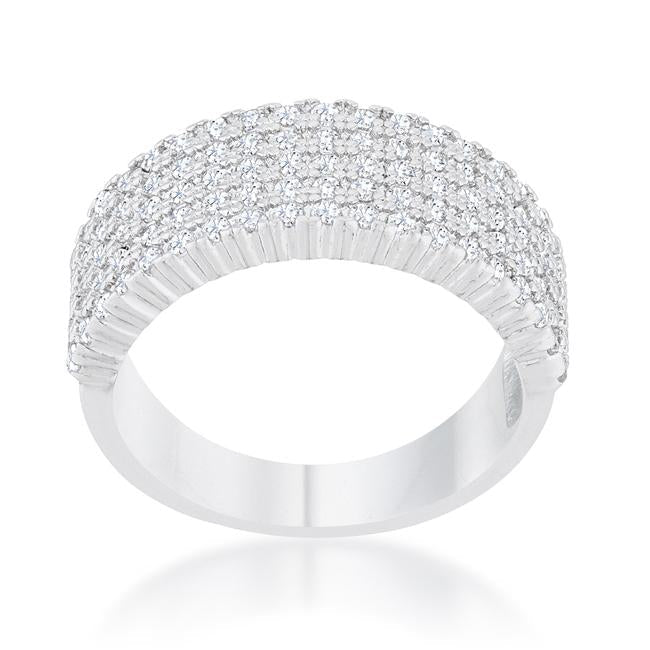 Gwen 1ct CZ Rhodium Wide Ring - Charming Charlie