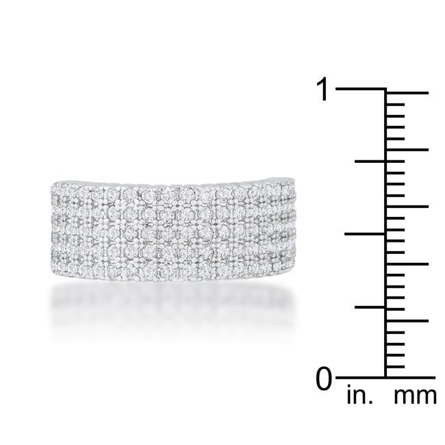 Gwen 1ct CZ Rhodium Wide Ring - Charming Charlie
