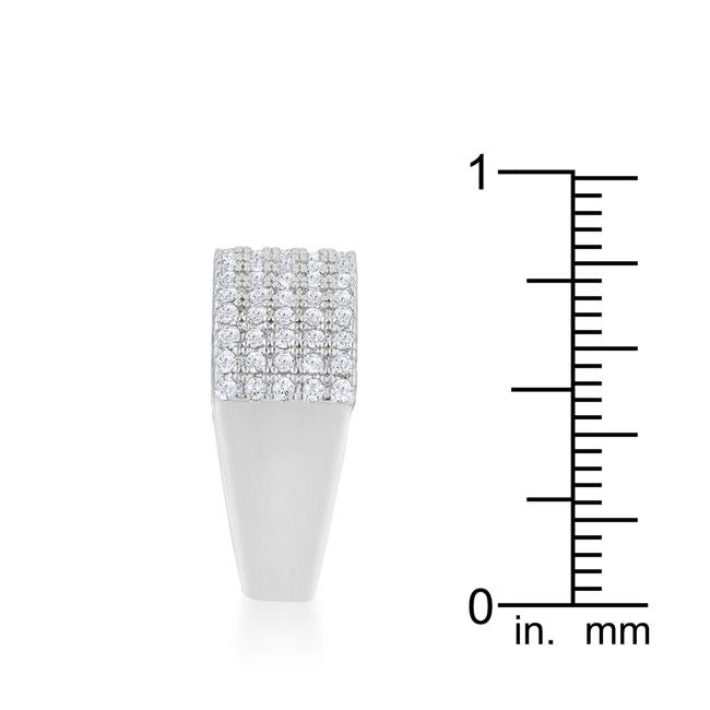 Gwen 1ct CZ Rhodium Wide Ring - Charming Charlie