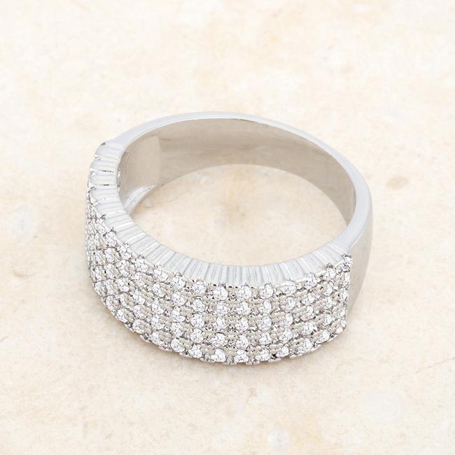 Gwen 1ct CZ Rhodium Wide Ring - Charming Charlie