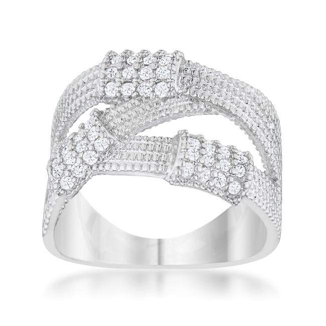 Peyton 0.36ct CZ Rhodium Wide Cable Statement Ring - Charming Charlie