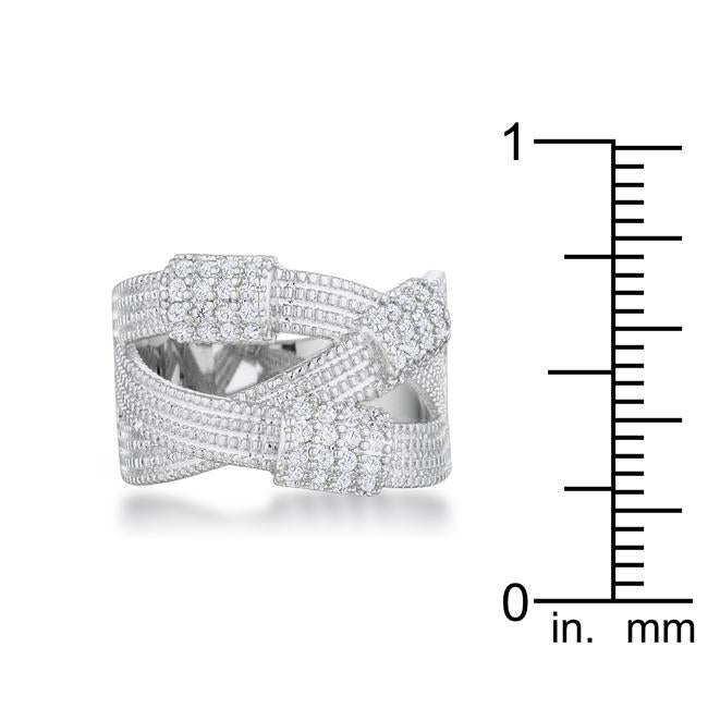 Peyton 0.36ct CZ Rhodium Wide Cable Statement Ring - Charming Charlie