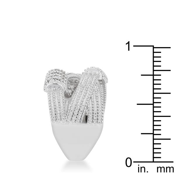 Peyton 0.36ct CZ Rhodium Wide Cable Statement Ring - Charming Charlie