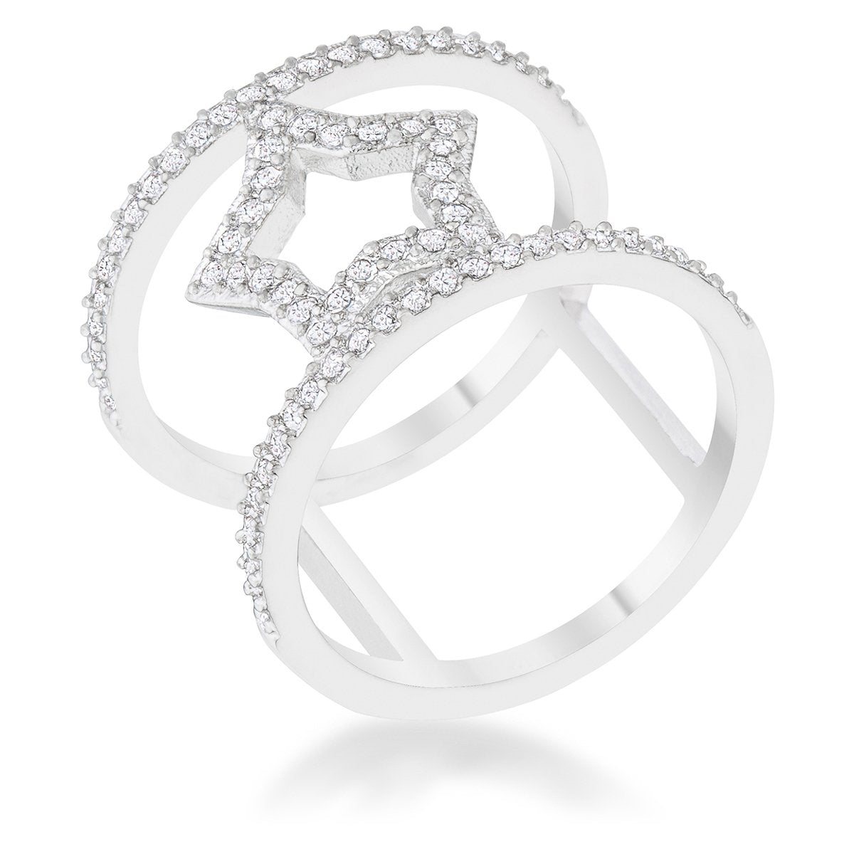 Nailey 0.75ct CZ Rhodium Star Contemporary Ring - Charming Charlie