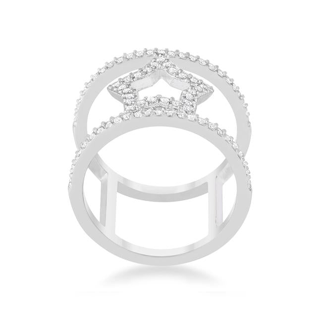 Nailey 0.75ct CZ Rhodium Star Contemporary Ring - Charming Charlie