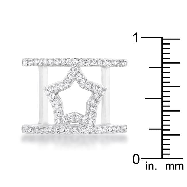 Nailey 0.75ct CZ Rhodium Star Contemporary Ring - Charming Charlie