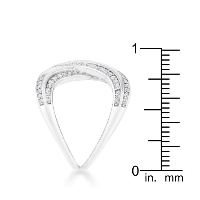 Christa 0.4ct CZ Rhodium Pave X Ring - Charming Charlie