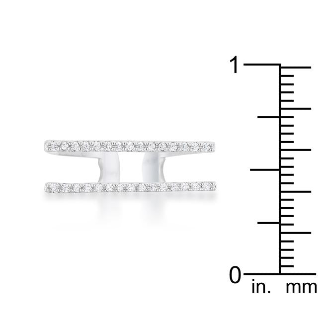 Jenn 0.2ct CZ Rhodium Pave Parallel Ring - Charming Charlie