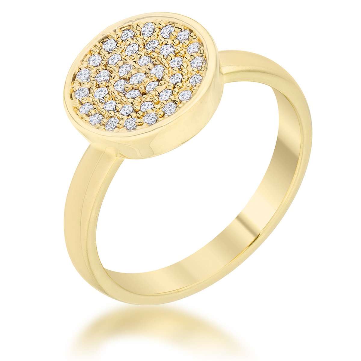 Krystal 0.2ct CZ 14k Gold Pave Circle Ring - Charming Charlie