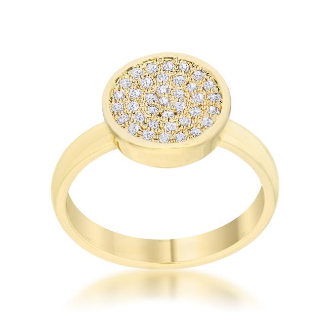Krystal 0.2ct CZ 14k Gold Pave Circle Ring - Charming Charlie