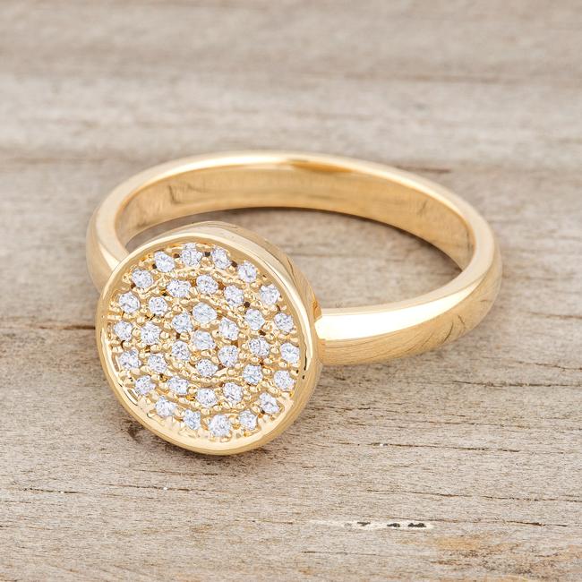 Krystal 0.2ct CZ 14k Gold Pave Circle Ring - Charming Charlie