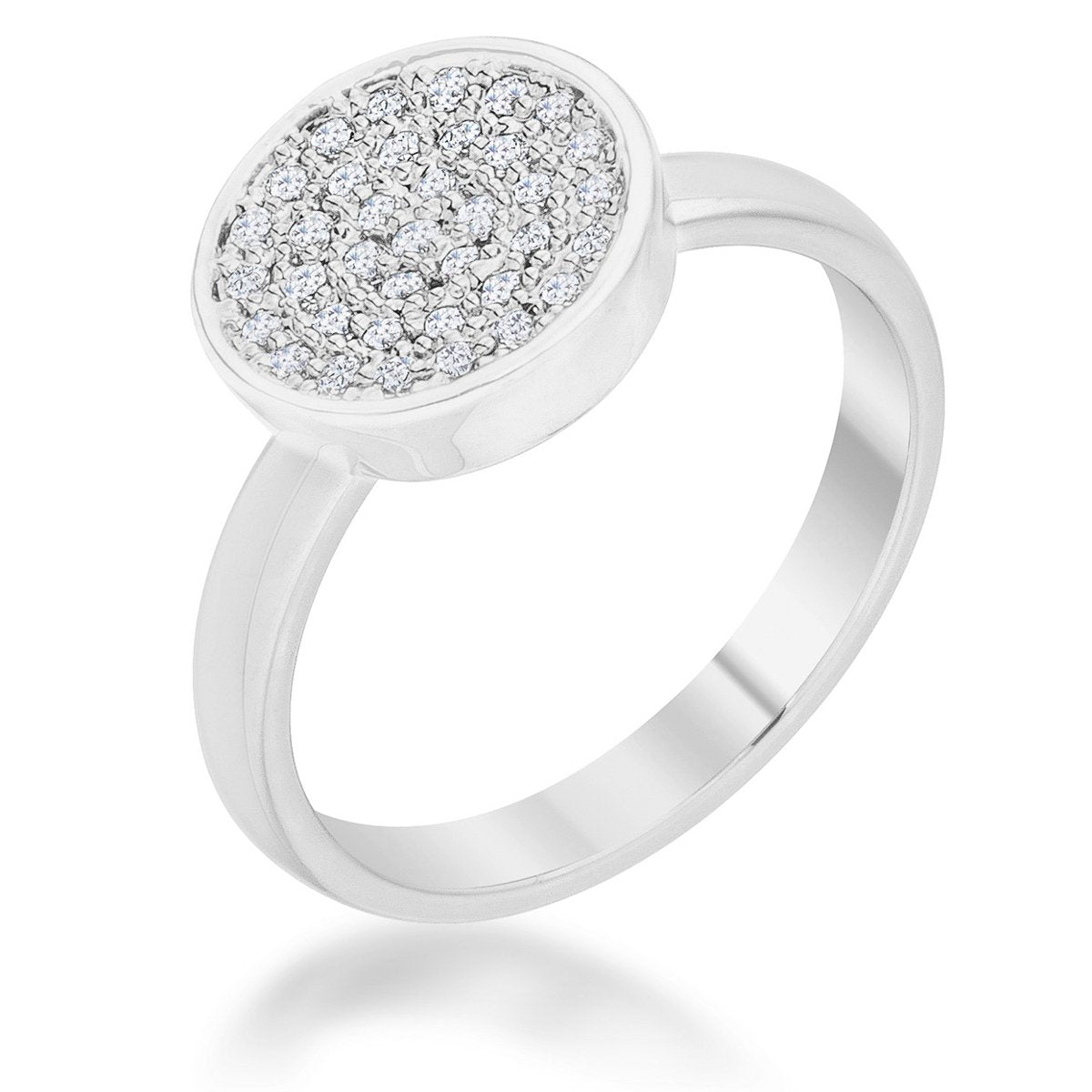 Krystal 0.2ct CZ Rhodium Pave Circle Ring - Charming Charlie