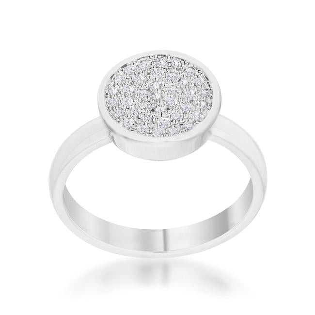 Krystal 0.2ct CZ Rhodium Pave Circle Ring - Charming Charlie