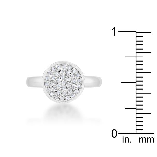 Krystal 0.2ct CZ Rhodium Pave Circle Ring - Charming Charlie