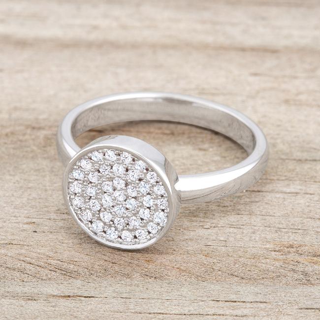 Krystal 0.2ct CZ Rhodium Pave Circle Ring - Charming Charlie