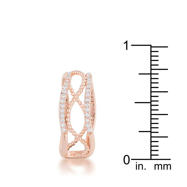 Marina 0.5ct CZ Rose Gold Abstract Cuff Ring - Charming Charlie