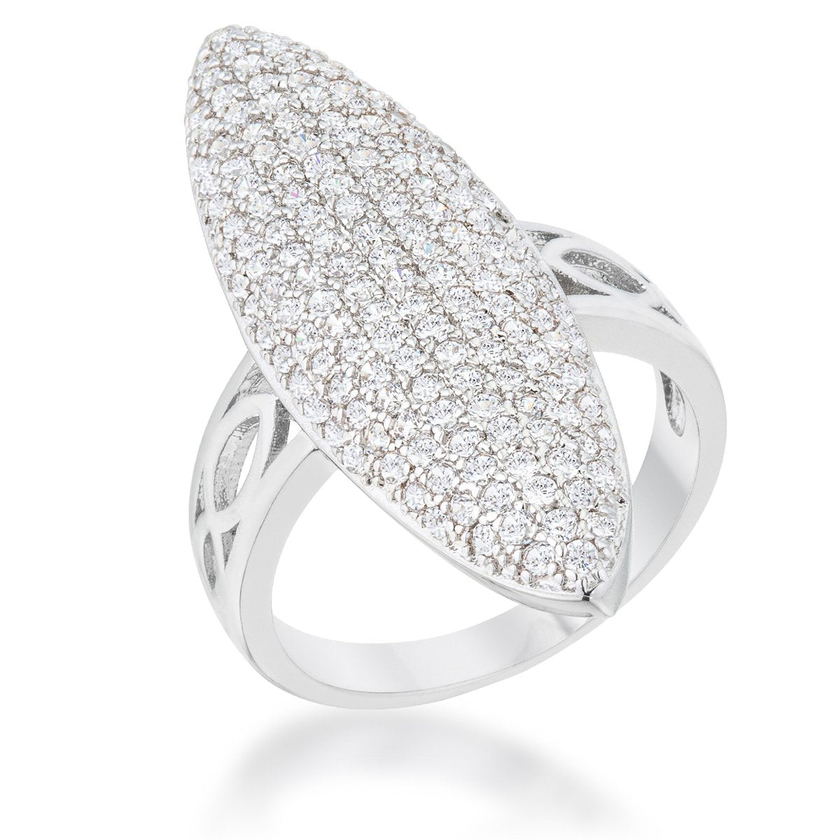 Bella 2.3ct CZ Rhodium Contemporary Cocktail Ring - Charming Charlie