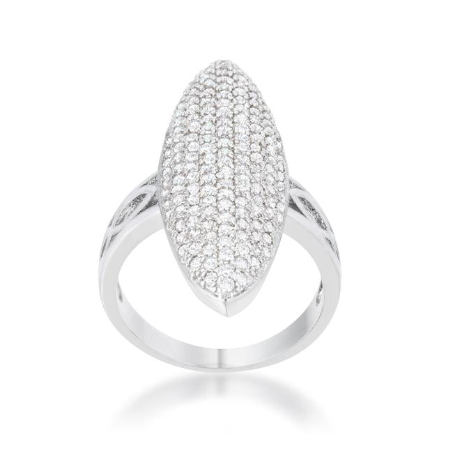 Bella 2.3ct CZ Rhodium Contemporary Cocktail Ring - Charming Charlie