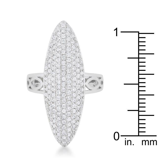 Bella 2.3ct CZ Rhodium Contemporary Cocktail Ring - Charming Charlie