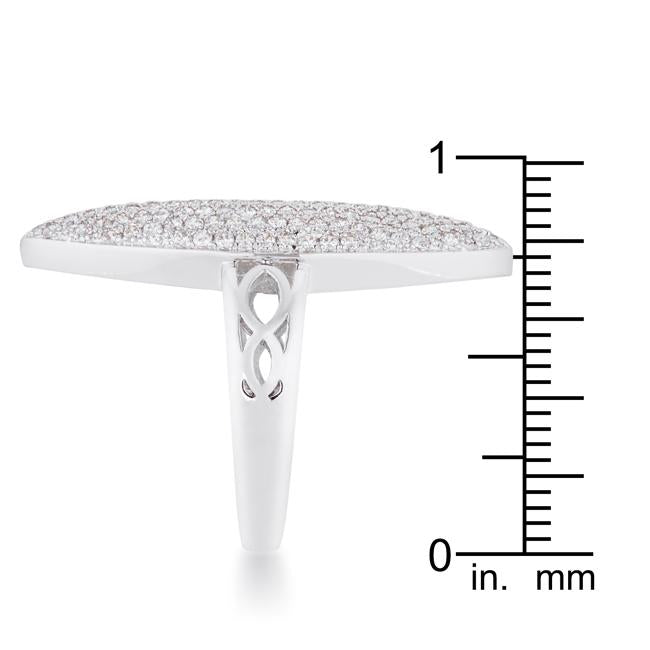 Bella 2.3ct CZ Rhodium Contemporary Cocktail Ring - Charming Charlie