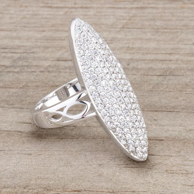 Bella 2.3ct CZ Rhodium Contemporary Cocktail Ring - Charming Charlie