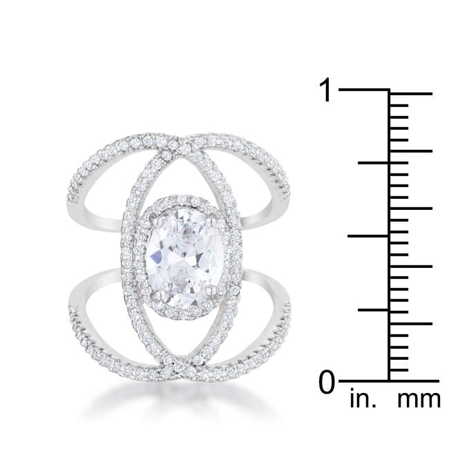 Maura 2.4ct CZ Rhodium Contemporary Cocktail Ring - Charming Charlie