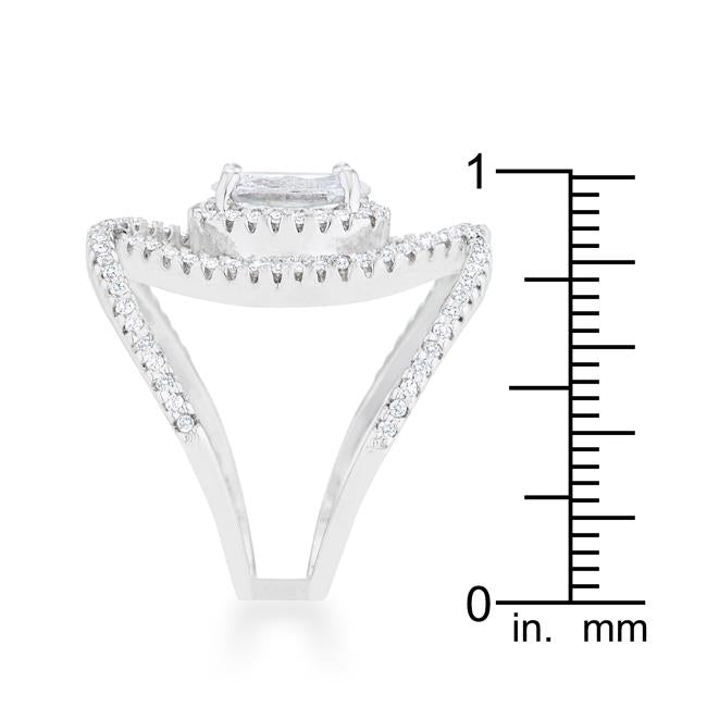 Maura 2.4ct CZ Rhodium Contemporary Cocktail Ring - Charming Charlie