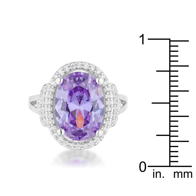 Melanie 5.95ct Amethyst CZ Rhodium Cocktail Ring - Charming Charlie