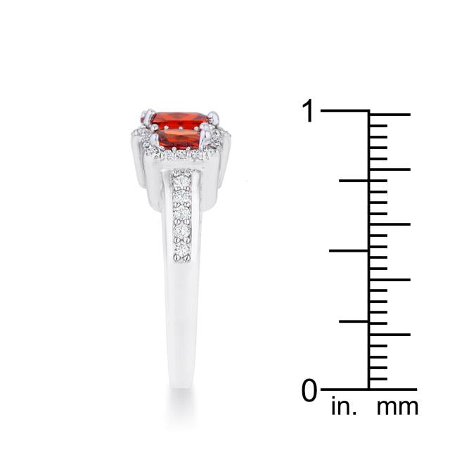 Rita 2.3ct Garnet CZ Rhodium Classic Trio Ring - Charming Charlie
