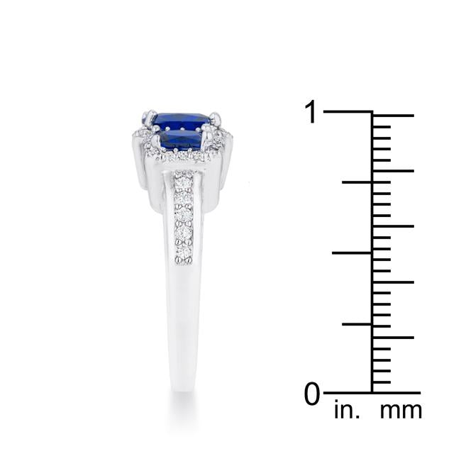 Rita 2.3ct Sapphire CZ Rhodium Classic Trio Ring - Charming Charlie