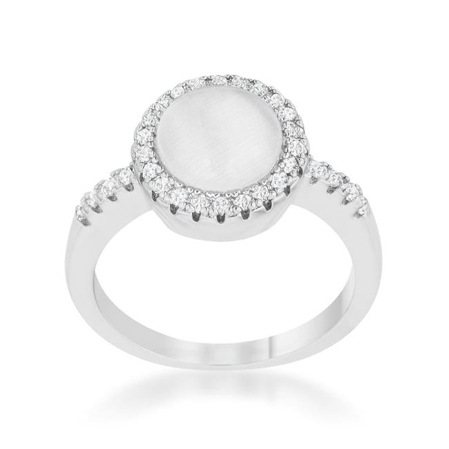 Patricia 0.3ct CZ White Cats Eye Rhodium Classic Ring - Charming Charlie