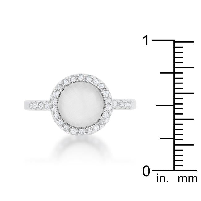 Patricia 0.3ct CZ White Cats Eye Rhodium Classic Ring - Charming Charlie