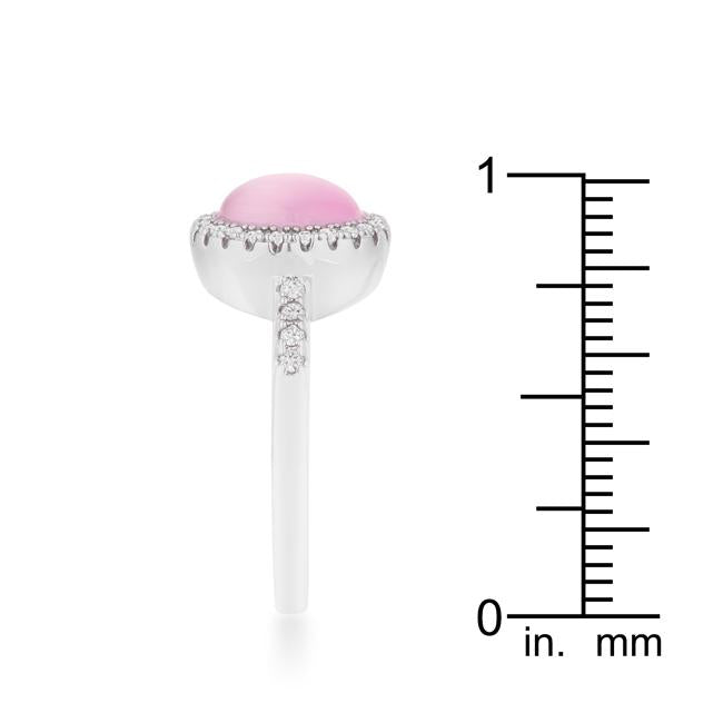 Patricia 0.3ct CZ Pink Cats Eye Rhodium Classic Ring - Charming Charlie