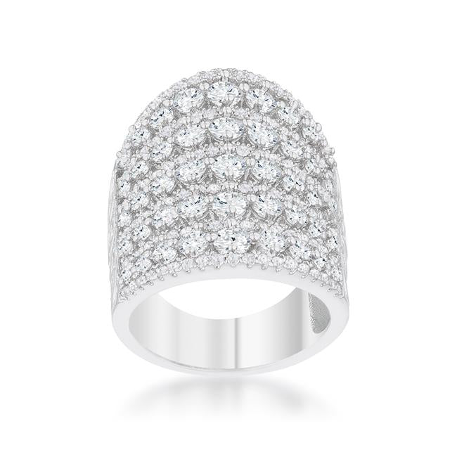 Charlyn 2.5ct Rhodium CZ Statement Cocktail Ring - Charming Charlie
