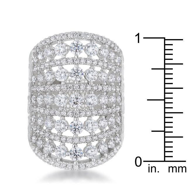 Charlyn 2.5ct Rhodium CZ Statement Cocktail Ring - Charming Charlie