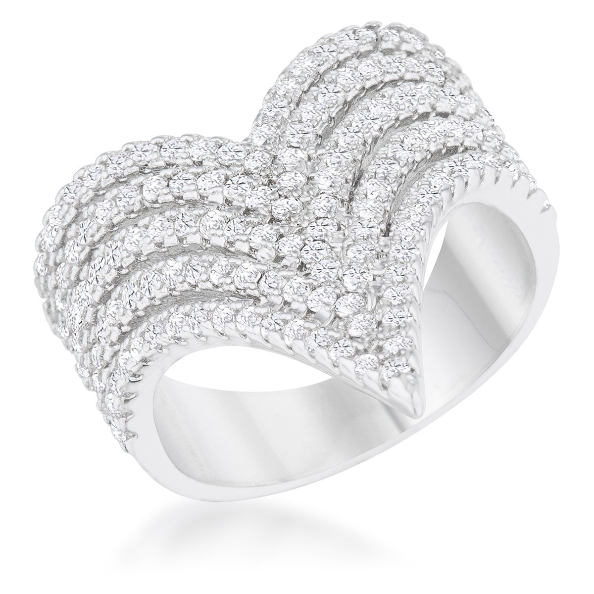 Vera 1.42ct CZ Rhodium Vintage Inspired Cocktail Ring - Charming Charlie