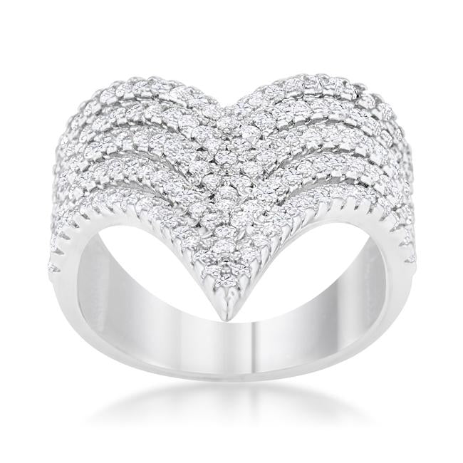 Vera 1.42ct CZ Rhodium Vintage Inspired Cocktail Ring - Charming Charlie