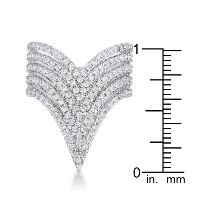 Vera 1.42ct CZ Rhodium Vintage Inspired Cocktail Ring - Charming Charlie