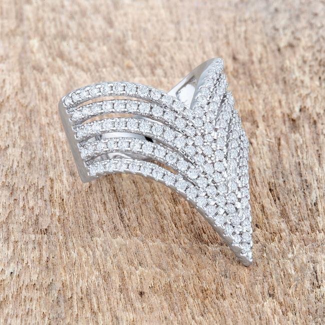Vera 1.42ct CZ Rhodium Vintage Inspired Cocktail Ring - Charming Charlie
