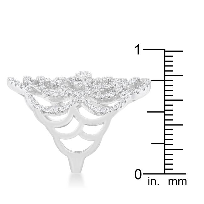Rosa 1.25ct CZ Rhodium Filigree Cocktail Ring - Charming Charlie