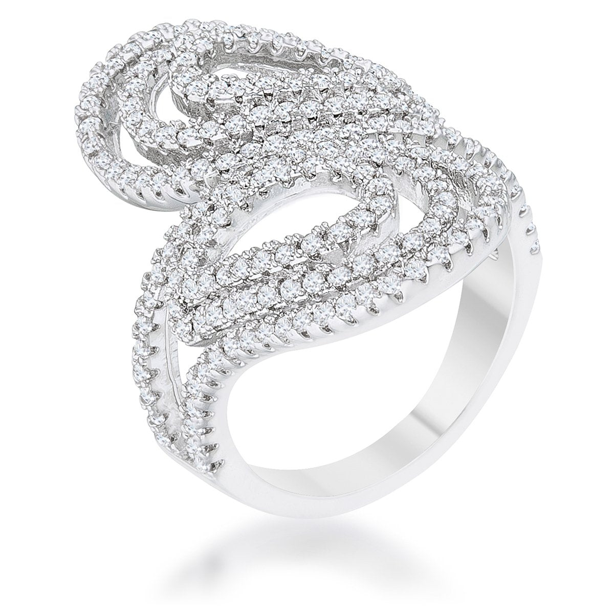 Serina 1ct CZ Rhodium Pave Circle Ring - Charming Charlie