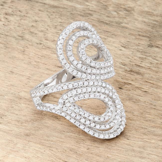 Serina 1ct CZ Rhodium Pave Circle Ring - Charming Charlie