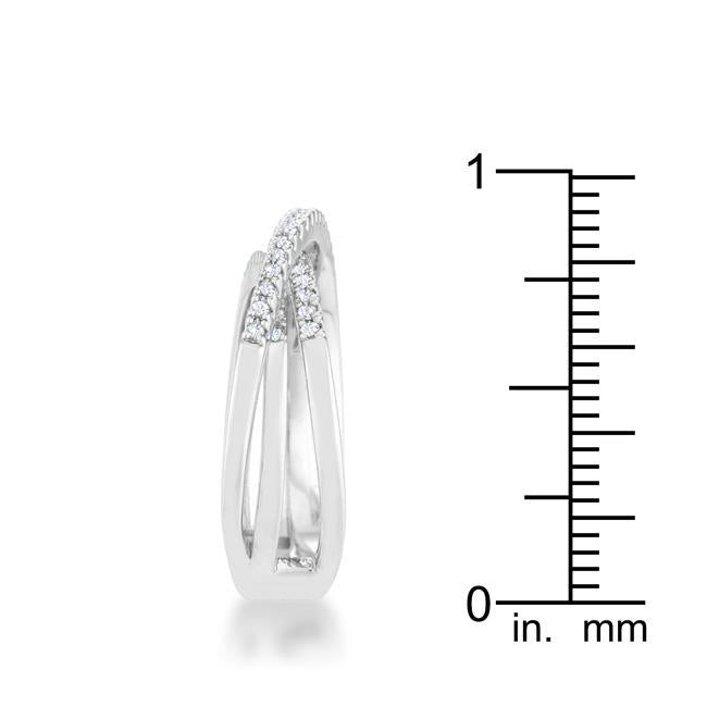Laurie 0.2ct CZ Rhodium Contemporary Trio Band Ring - Charming Charlie