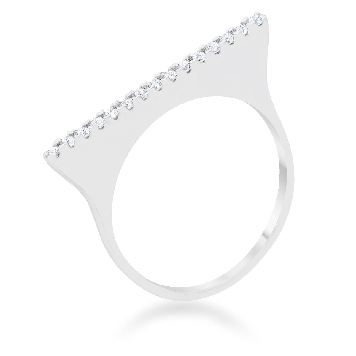 Karolina 0.2ct CZ Rhodium Contemporary Simple Ring - Charming Charlie